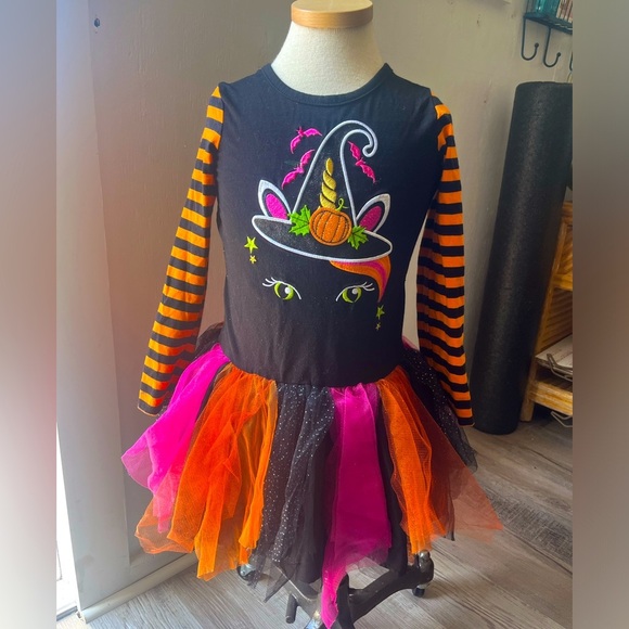 Size 5 fall/pumpkin/halloween unicorn dress and pants - Picture 1 of 8